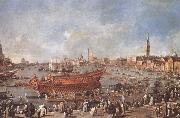 Francesco Guardi Departure of Bucentaure towards the Lido of Venice on Ascension Day oil on canvas